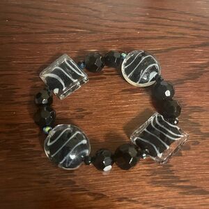 Elegant Black and Silver Beaded Bracelet